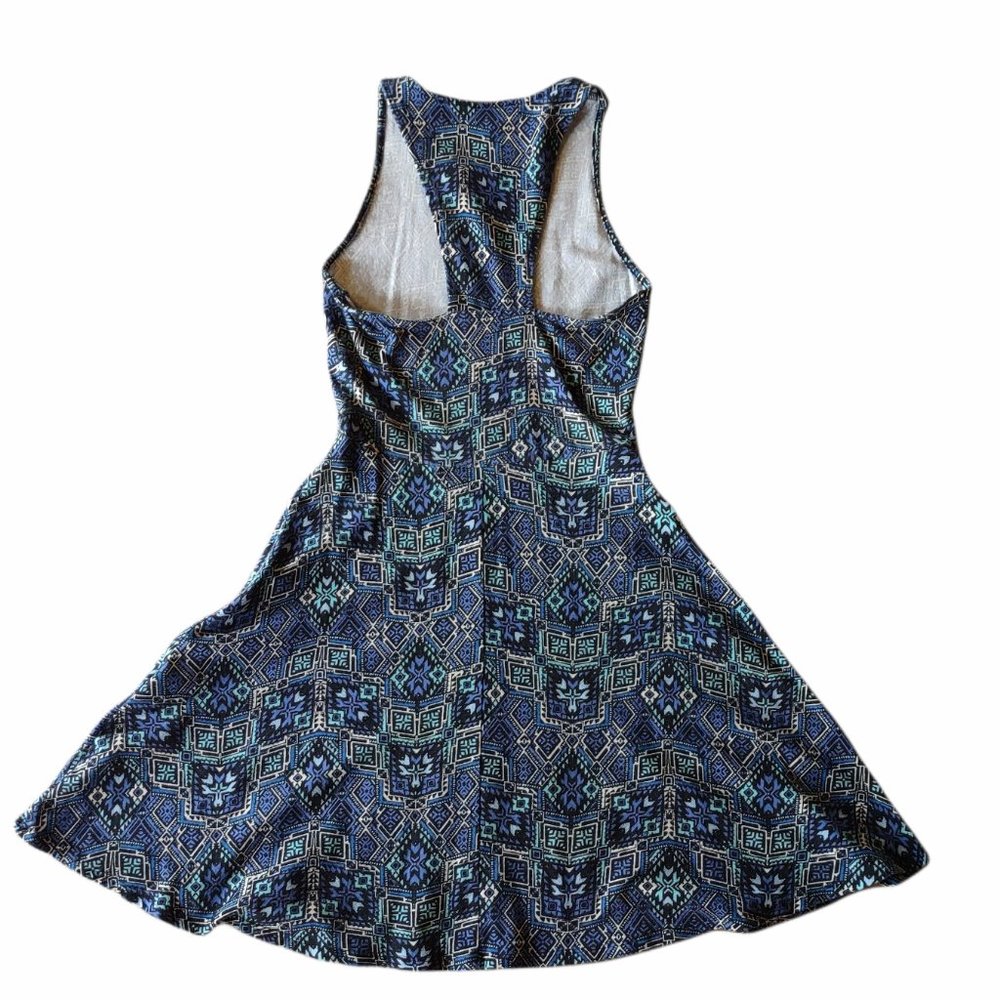 Forever 21 Dress Blue Green Racerback Full Skirt Size S - Picture 4 of 7